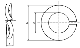 DIN 128B Wave Spring Washer drawing