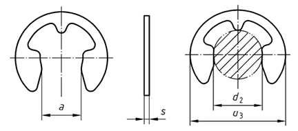 DIN 6799 / D1500 E circlip / e-clips drawing