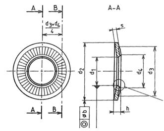 NFE 25-511 contact washers technical drawing